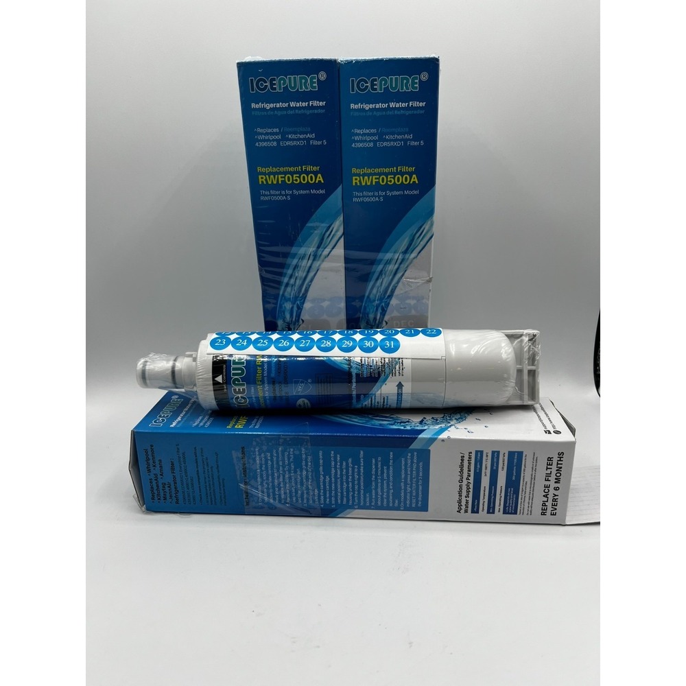 Lot of 3 IQEPURE RWF0500A-S Refrigerator Water Filters – Replacement – New